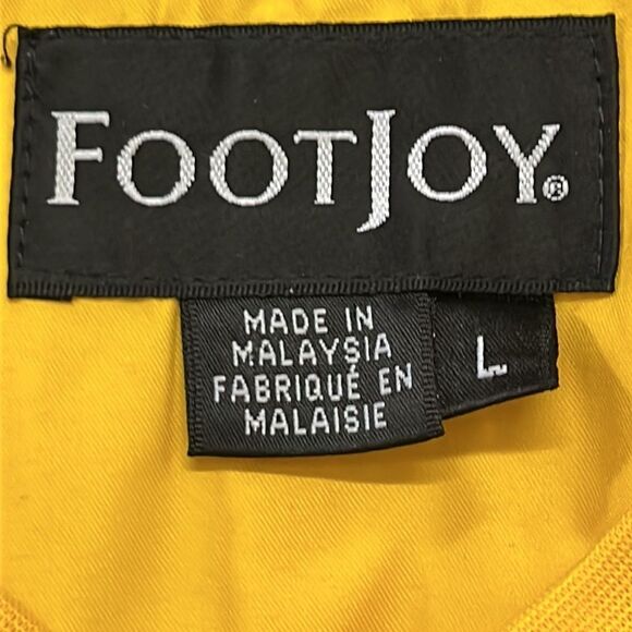 FootJoy Gold Embroidered Pullover Jacket w/ Front Zipper Pockets & V-Neck- Large - Picture 11 of 14